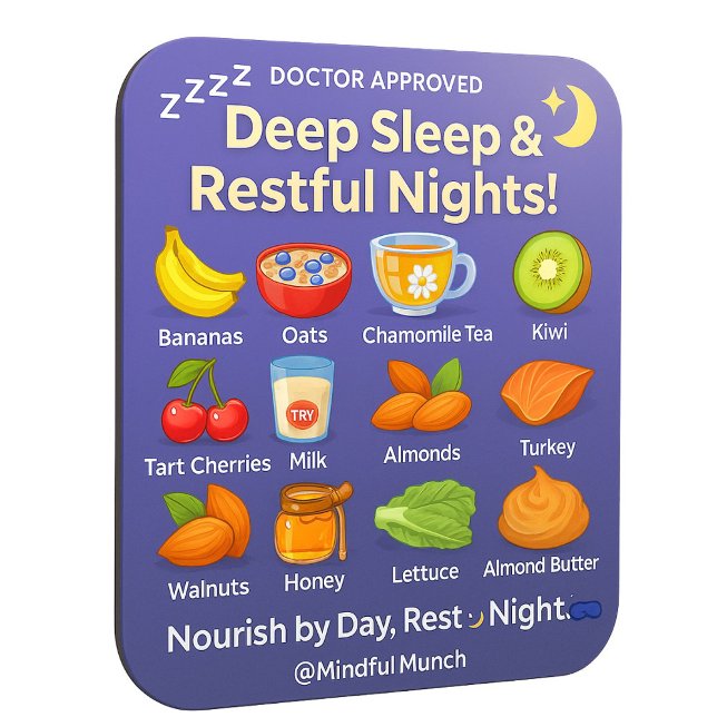 Íman 💤 Ímã de Geladeira para Melhor Sono (Wind down naturally—this magnet shows you the best foods for deep sleep and relaxation)