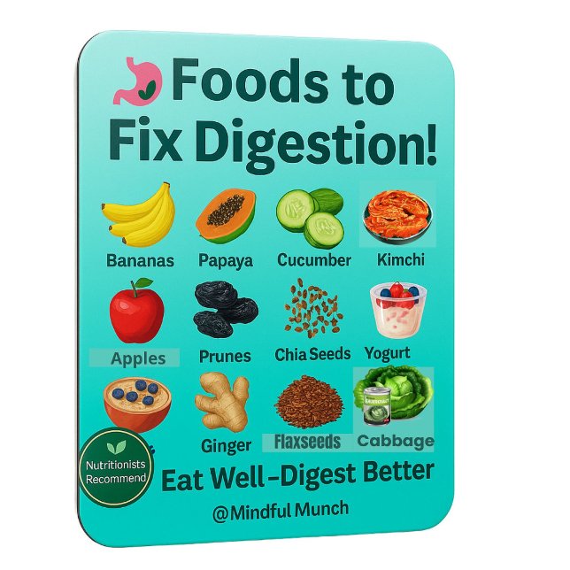 Íman 🌿Ímã de Geladeira para Saúde Digestiva  (Keep your gut happy—this magnet features top foods that support digestion and reduce bloating.)