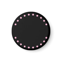 Ímã de Geladeira Pérolas (Preto e Rosa)