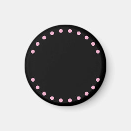 Íman Ímã de Geladeira Pérolas (Preto e Rosa)