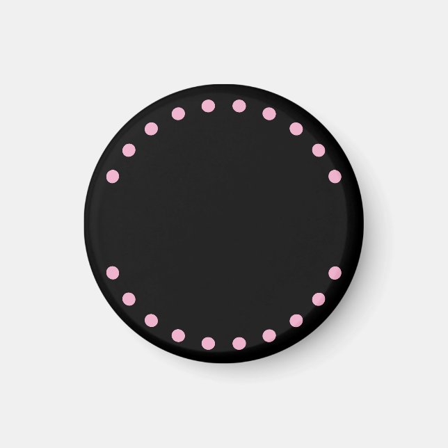 Íman Ímã de Geladeira Pérolas (Preto e Rosa) (Frente)