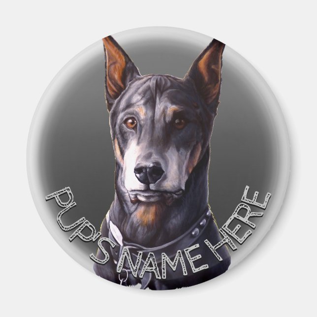 Íman Imã de geladeira Personalizada de Cachorros Doberm (Frente)