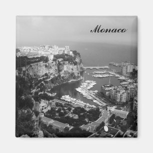 Íman Imã de geladeira preto e branco de Monaco