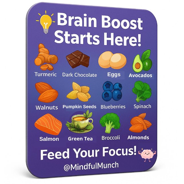 Íman Ímã de Geladeira que Impulsiona o Cérebro 🧠 (Sharpen your focus with this brain food magnet—great for students, parents & professionals)