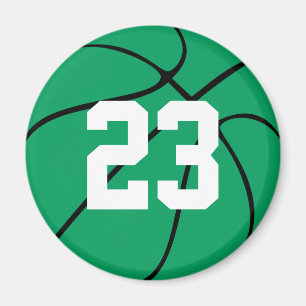 Íman Imã de geladeira redonda do basquetebol verde