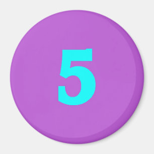 Íman Imã de geladeira redonda - número 5 -