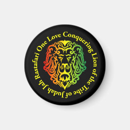 Íman Ímã de Geladeira Redondo Rasta Lion