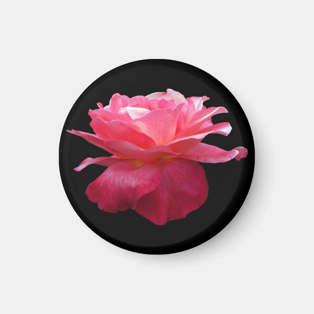 Íman Ímã de Geladeira Redondo Rosa Rosa Presente para J (Frente)