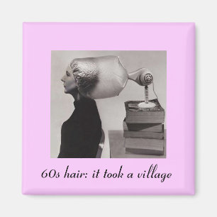 Íman Imã de geladeira retro do cabelo dos anos sessent