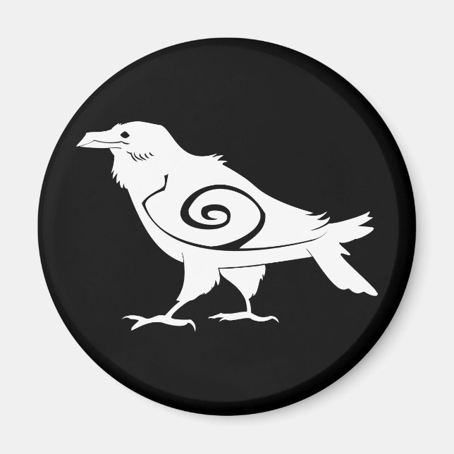 Íman Imã de geladeira reversa Tribal Raven (Frente)