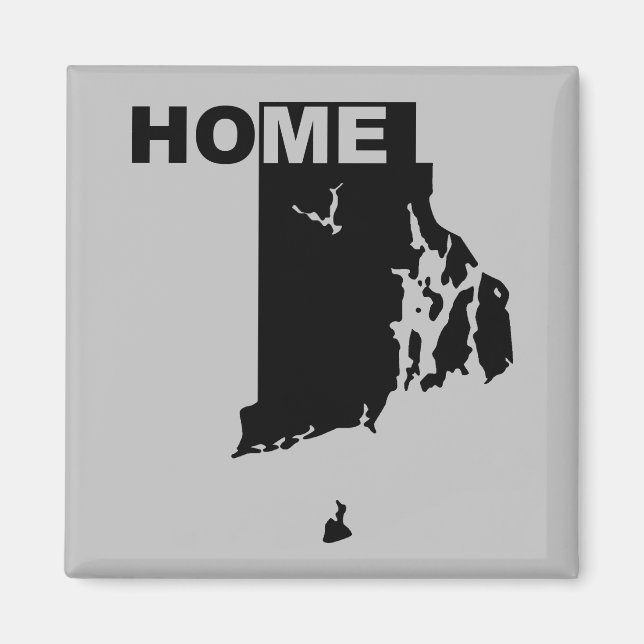 Íman Ímã de Geladeira Rhode Island Casa Longe do Estado (Frente)