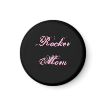 Ímã de Geladeira Rocker Mom (Preto e Rosa)