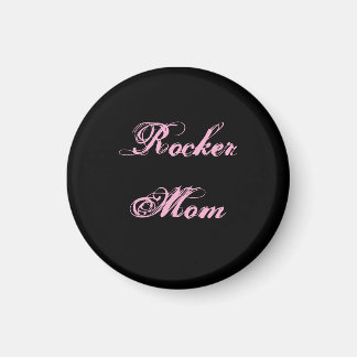 Íman Ímã de Geladeira Rocker Mom (Preto e Rosa)