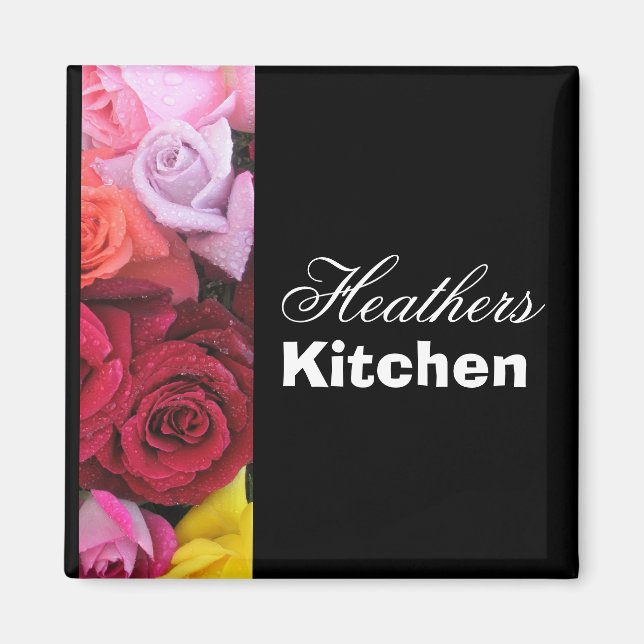 Íman Ímã de geladeira rosas personalizadas da cozinha d (Frente)