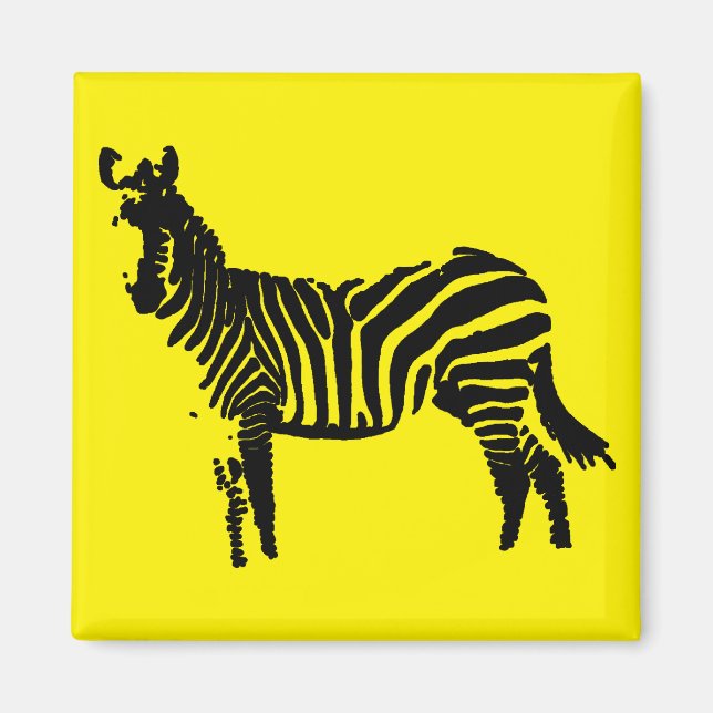 Íman Ímã de Geladeira Silhueta Preta de Zebra (Frente)