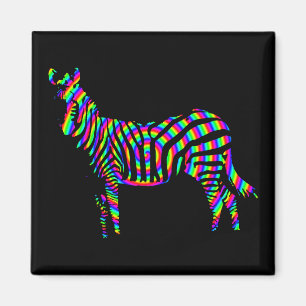 Íman Ímã de Geladeira Silhueta Vermelha de Zebra