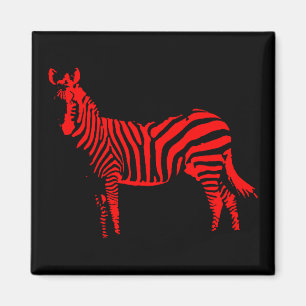 Íman Ímã de Geladeira Silhueta Vermelha de Zebra