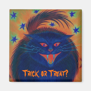 Íman Ímã de geladeira 'Trick or Treat?' Gato Assustador