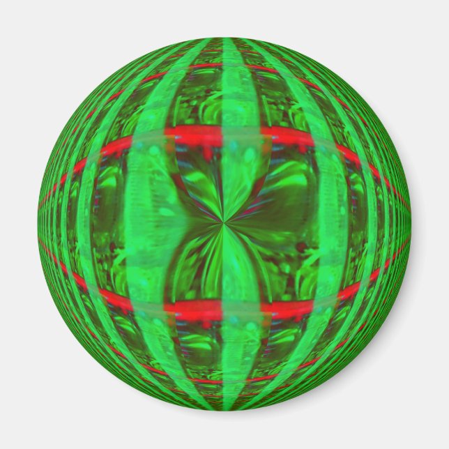 Íman Imã de geladeira Verde Orb (Frente)