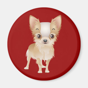Íman Imã de geladeira Vermelha de Cachorro Chihuahua