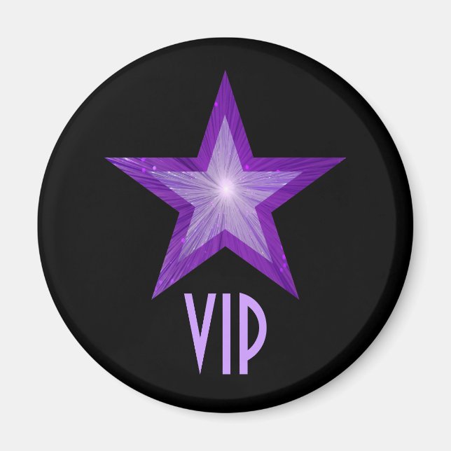 Íman Imã de geladeira "VIP" em estrela roxa (Frente)