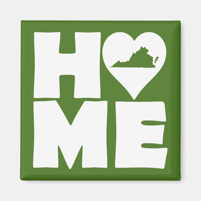 Íman Ímã de Geladeira Virginia Home Heart State (Frente)