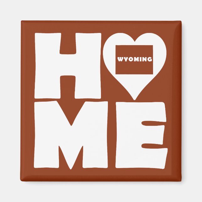 Íman Ímã de Geladeira Wyoming Home Heart State (Frente)