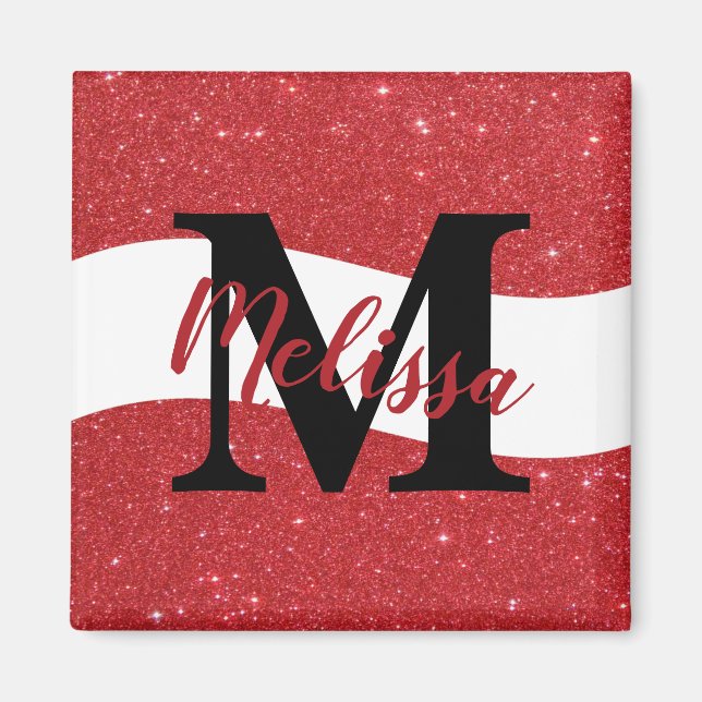 Íman Ímã de glitter personalizado (Frente)