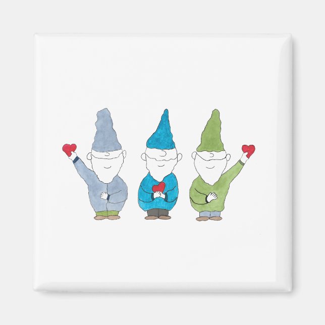 Íman Ímã de Gnomos com Corações (Frente)