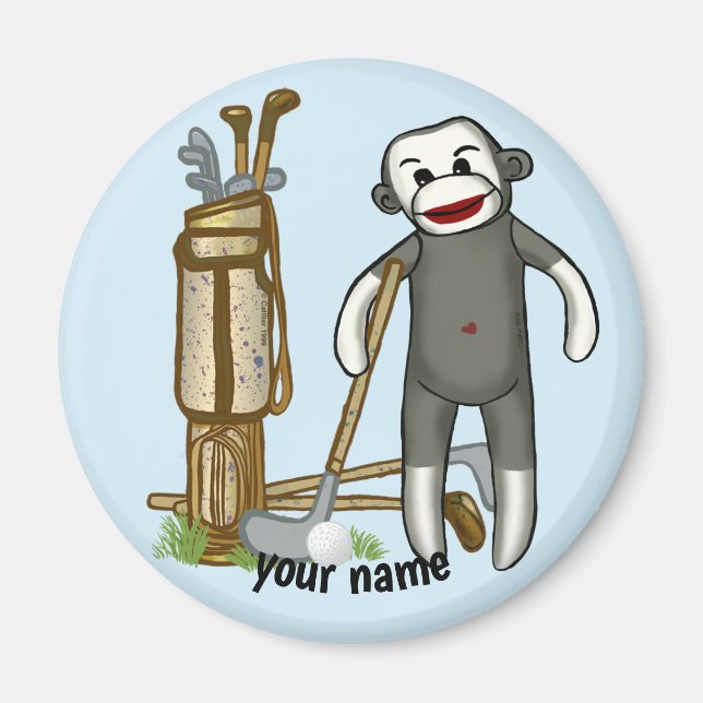 Íman Ímã de golfe de macaco de meia (Frente)