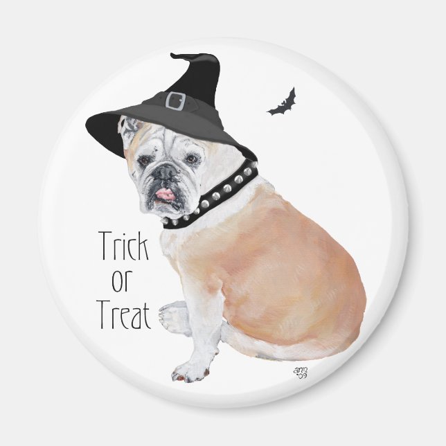 Íman Ímã de Halloween de Bulldog Inglês (Frente)