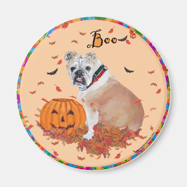 Íman Ímã de Halloween de Bulldog Inglês (Frente)