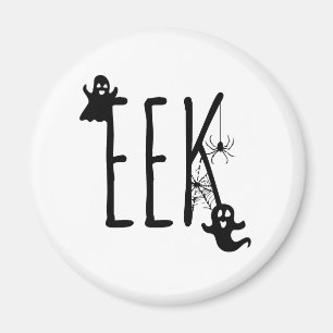 Íman Ímã de Halloween EEK, Fantasmas, Aranha e Teia Red