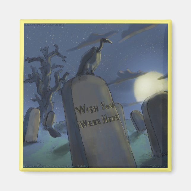 Íman Ímã de Halloween Engraçado da Headstone Invitation (Frente)