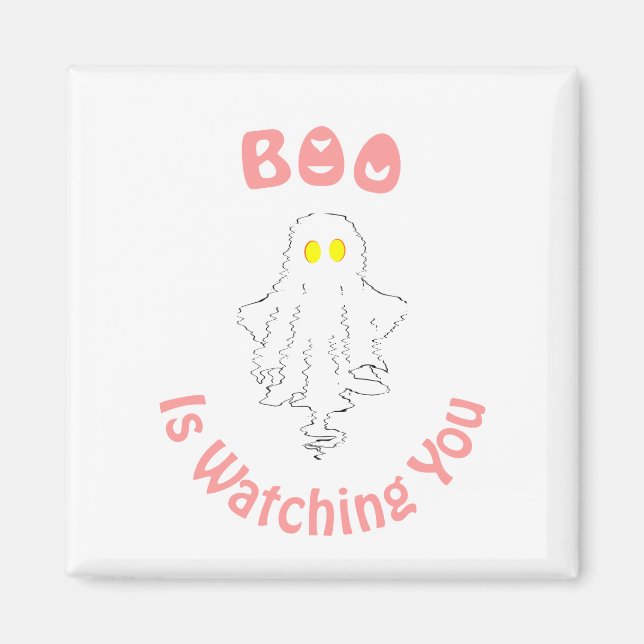 Íman Ímã de Halloween | O Fantasma Está Te Observando (Frente)