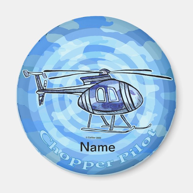 Íman Ímã de Helicóptero Céu Azul (Frente)