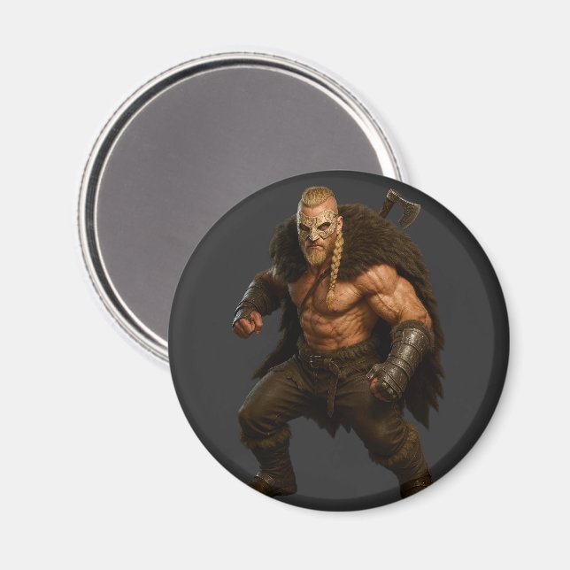Íman Ímã de Herói Bárbaro Viking (Front/Back)
