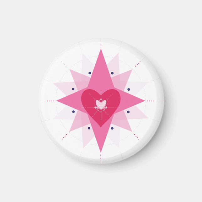 Íman Ímã de ilustração de coração de casamento do Dia d (Frente)