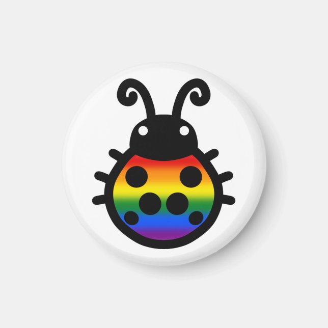 Íman Ímã de Ladybug do Orgulho Gay (Frente)
