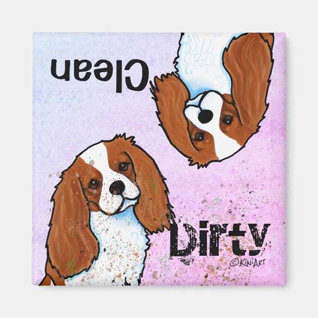 Íman Ímã de lava-louças Cavalier Spaniel (Frente)