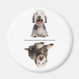 Íman Ímã de lava-louças com charmoso cão de pastor ingl