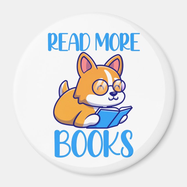 Íman Ímã de Leitura de Cães de Corgi (Frente)