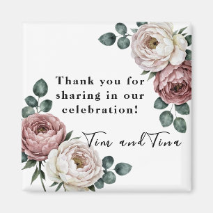 Íman Ímã de Lembrança de Casamento Rosa Floral