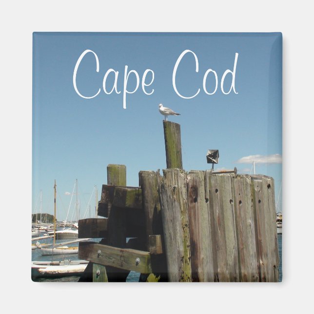 Íman Ímã de lembrança do pôr do sol em Cape Cod, Massac (Frente)