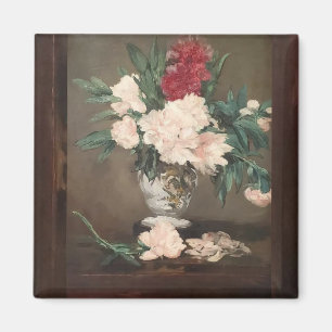 Íman Ímã de lembrança Peônias de Édouard Manet em um va