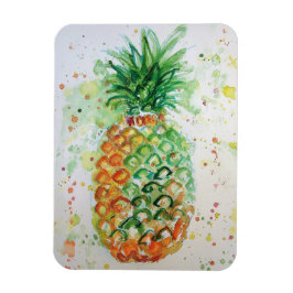 Íman Ímã de limão amarelo abacaxi arte de fruta aquarel
