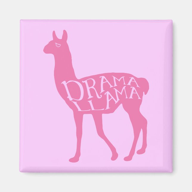 Íman Ímã de Llama Drama Rosa (Frente)