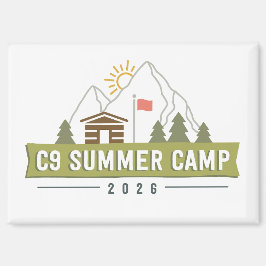 Íman Ímã de Logo do Acampamento de Verão C9 2026