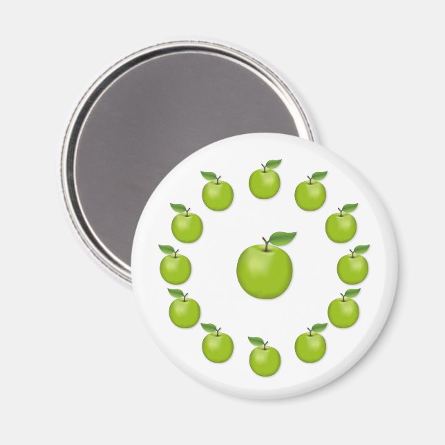 Íman Ímã de Maçã Verde (Front/Back)