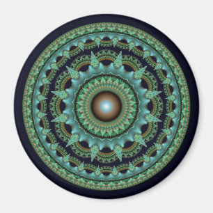 Íman ímã de mandala de estrela fractal ornamentado